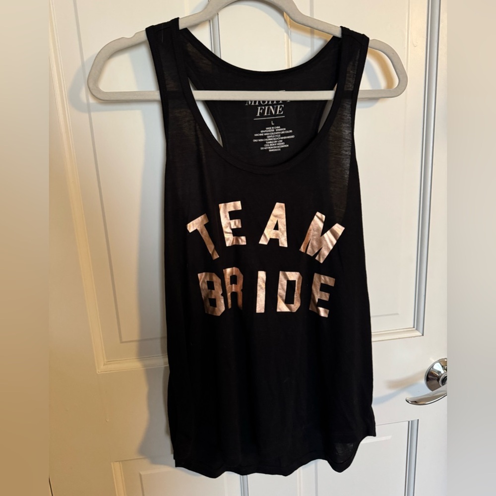 Mighty Fine Black 'Team Bride' Tank Top